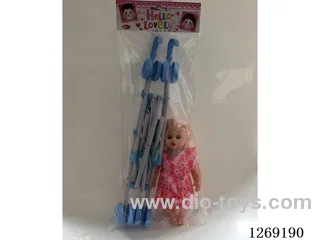 45CM Plastic stroller with 12-inch empty doll