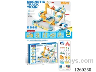 Building Block DIY Magnetic Track Car 166PCS