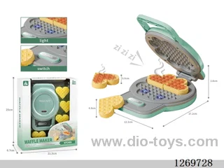 Waffle Maker Set (Features: Lights and sound effects, color-changing; 3 AAA batteries not included)
