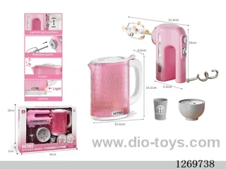 Large Kettle and Blender Set (Kettle features: lights and sound effects; requires 2 AAA batteries, not included / Blender features: electric mixing; requires 2 AA batteries, not included)