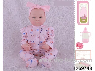 48CM Doll（Soft Rubber High-Fidelity(Hand-painted Hair, High-Quality Painting) Bottle, Magnetic Sippy Cup, Diapers, Birth card