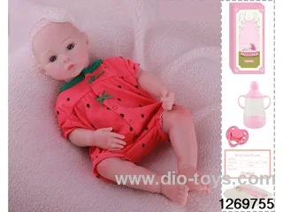 48CM Doll（Soft Rubber High-Fidelity(Hand-painted Hair, High-Quality Painting) Bottle, Magnetic Sippy Cup, Diapers, Birth card