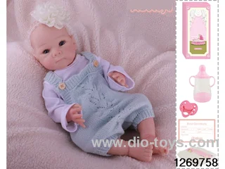 48CM Doll（Soft Rubber High-Fidelity(Hand-painted Hair, High-Quality Painting) Bottle, Magnetic Sippy Cup, Diapers, Birth card