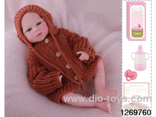 48CM Doll（Soft Rubber High-Fidelity(Hand-painted Hair, High-Quality Painting) Bottle, Magnetic Sippy Cup, Diapers, Birth card