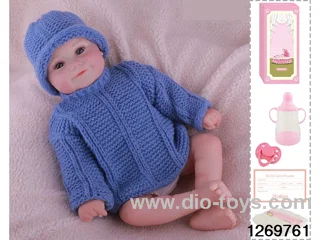 48CM Doll（Soft Rubber High-Fidelity(Hand-painted Hair, High-Quality Painting) Bottle, Magnetic Sippy Cup, Diapers, Birth card