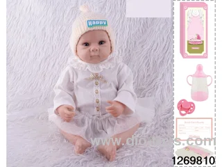 48CM Doll（Soft Rubber High-Fidelity(Hand-painted Hair, High-Quality Painting) Bottle, Magnetic Sippy Cup, Diapers, Birth card