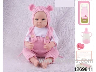 48CM Doll（Soft Rubber High-Fidelity(Hand-painted Hair, High-Quality Painting) Bottle, Magnetic Sippy Cup, Diapers, Birth card