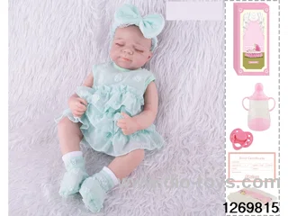 48CM Doll（Soft Rubber High-Fidelity(Hand-painted Hair, High-Quality Painting) Bottle, Magnetic Sippy Cup, Diapers, Birth card