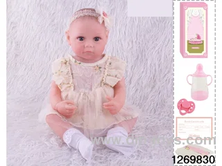 48CM Doll（Soft Rubber High-Fidelity(Hand-painted Hair, High-Quality Painting) Bottle, Magnetic Sippy Cup, Diapers, Birth card