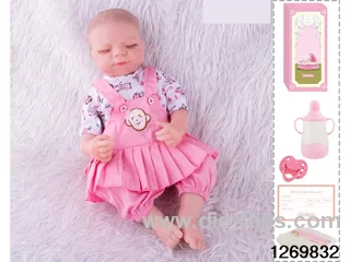 48CM Doll（Soft Rubber High-Fidelity(Hand-painted Hair, High-Quality Painting) Bottle, Magnetic Sippy Cup, Diapers, Birth card