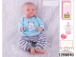 48CM Doll（Soft Rubber High-Fidelity(Hand-painted Hair, High-Quality Painting) Bottle, Magnetic Sippy Cup, Diapers, Birth card