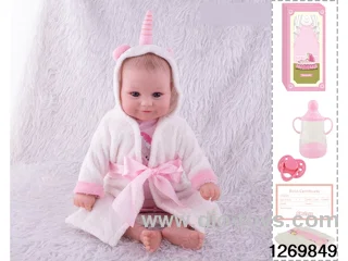 48CM Doll（Soft Rubber High-Fidelity(Hand-painted Hair, High-Quality Painting) Bottle, Magnetic Sippy Cup, Diapers, Birth card