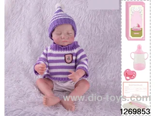 48CM Doll（Soft Rubber High-Fidelity(Hand-painted Hair, High-Quality Painting) Bottle, Magnetic Sippy Cup, Diapers, Birth card