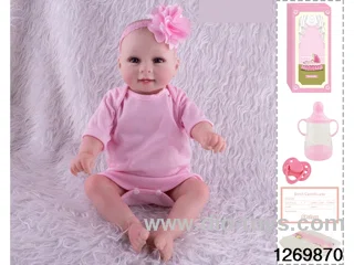 48CM Doll（Soft Rubber High-Fidelity(Hand-painted Hair, High-Quality Painting) Bottle, Magnetic Sippy Cup, Diapers, Birth card