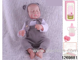 48CM Doll（Soft Rubber High-Fidelity(Hand-painted Hair, High-Quality Painting) Bottle, Magnetic Sippy Cup, Diapers, Birth card