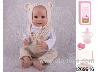 48CM Doll（Soft Rubber High-Fidelity(Hand-painted Hair, High-Quality Painting) Bottle, Magnetic Sippy Cup, Diapers, Birth card
