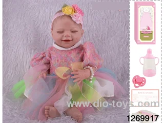 48CM Doll（Soft Rubber High-Fidelity(Hand-painted Hair, High-Quality Painting) Bottle, Magnetic Sippy Cup, Diapers, Birth card