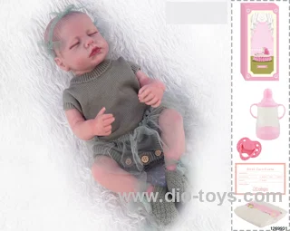 48CM Doll（Soft Rubber High-Fidelity(Hand-painted Hair, High-Quality Painting) Bottle, Magnetic Sippy Cup, Diapers, Birth card