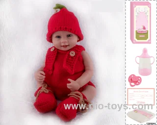 48CM Doll（Soft Rubber High-Fidelity(Hand-painted Hair, High-Quality Painting) Bottle, Magnetic Sippy Cup, Diapers, Birth card