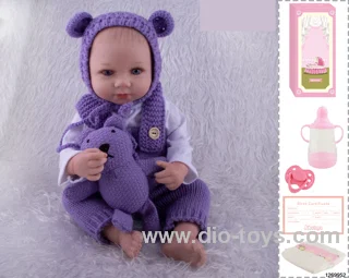 48CM Doll（Soft Rubber High-Fidelity(Hand-painted Hair, High-Quality Painting) Bottle, Magnetic Sippy Cup, Diapers, Birth card