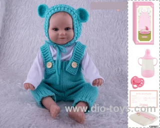 48CM Doll（Soft Rubber High-Fidelity(Hand-painted Hair, High-Quality Painting) Bottle, Magnetic Sippy Cup, Diapers, Birth card