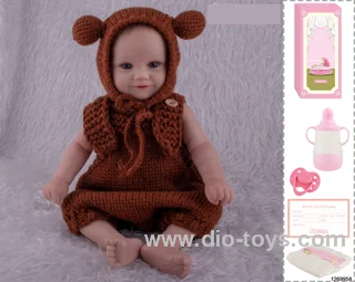 48CM Doll（Soft Rubber High-Fidelity(Hand-painted Hair, High-Quality Painting) Bottle, Magnetic Sippy Cup, Diapers, Birth card