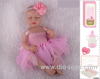 48CM Doll（Soft Rubber High-Fidelity(Hand-painted Hair, High-Quality Painting) Bottle, Magnetic Sippy Cup, Diapers, Birth card