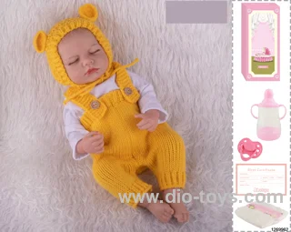 48CM Doll（Soft Rubber High-Fidelity(Hand-painted Hair, High-Quality Painting) Bottle, Magnetic Sippy Cup, Diapers, Birth card