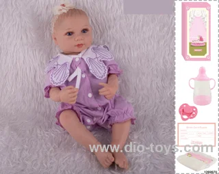48CM Doll（Soft Rubber High-Fidelity(Hand-painted Hair, High-Quality Painting) Bottle, Magnetic Sippy Cup, Diapers, Birth card