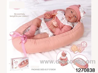 16-inch cotton body doll with power function and 12 vocal cords sleep basket