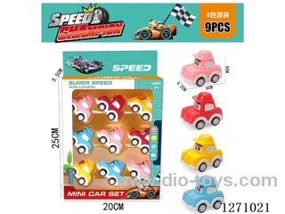 9PCS pull back car