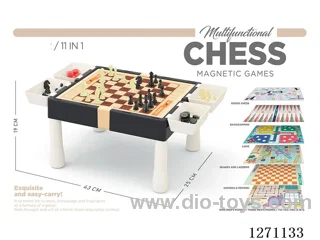 Educational Game Chess Table (11-in-1 with Magnetic) Black