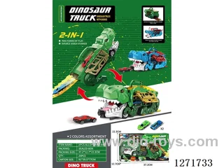 Tyrannosaurus Rex Swallowing Track Storage Car (with 2 free wheel alloy cars)