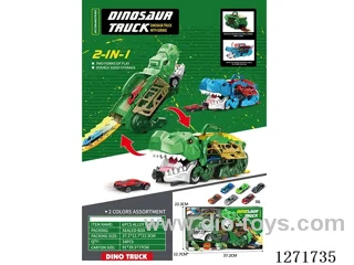 Tyrannosaurus Rex Swallowing Track Storage Car (with 6 free wheel alloy cars)