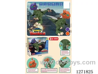 One-Legged Dinosaur with Whistle (W L/M, Movable Head/Eyes/Tail/Wings) 2 Colors (included battery)