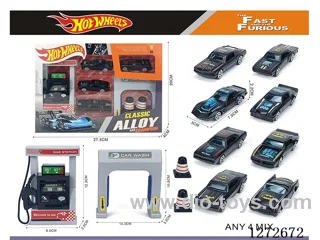 Gas Station Set (4 free wheel alloy cars)