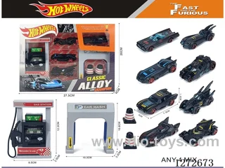 Gas Station Set (4 free wheel alloy cars)