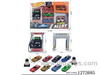 Gas Station Set (4 free wheel alloy cars)
