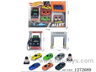 Gas Station Set (4 free wheel alloy cars)