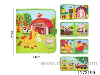 Montessori Early Learning for Kids - Felt Farm 3rd Generation Quiet Book (5 pages)