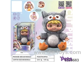 Heartbeat doll + lights + music + 4 IC + storage function for single/double shoulder backpacks