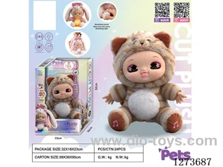 Heartbeat doll + lights + music + 4 IC + storage function for single/double shoulder backpacks