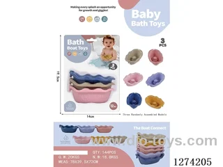Bath Toys: 3 Bath Floating Boats (Random Colors)