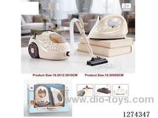 Vacuum cleaner: Lights / Rotation; Iron: Vibration / 2*AA + 2*AA not included