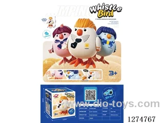 Wind-Up Bouncy Bird with Whistle - Pink