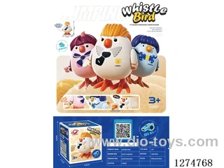 Wind-Up Bouncy Bird with Whistle - Blue