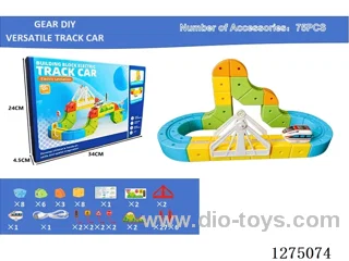 75PCS DIY Gear Transformable Track Car