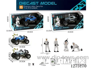 Small inertia alloy car with light + Mechanic + Tools included AG13*3