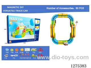 80PCS Magnetic DIY Transformable Track Car
