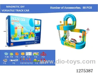 88PCS Magnetic DIY Transformable Track Car